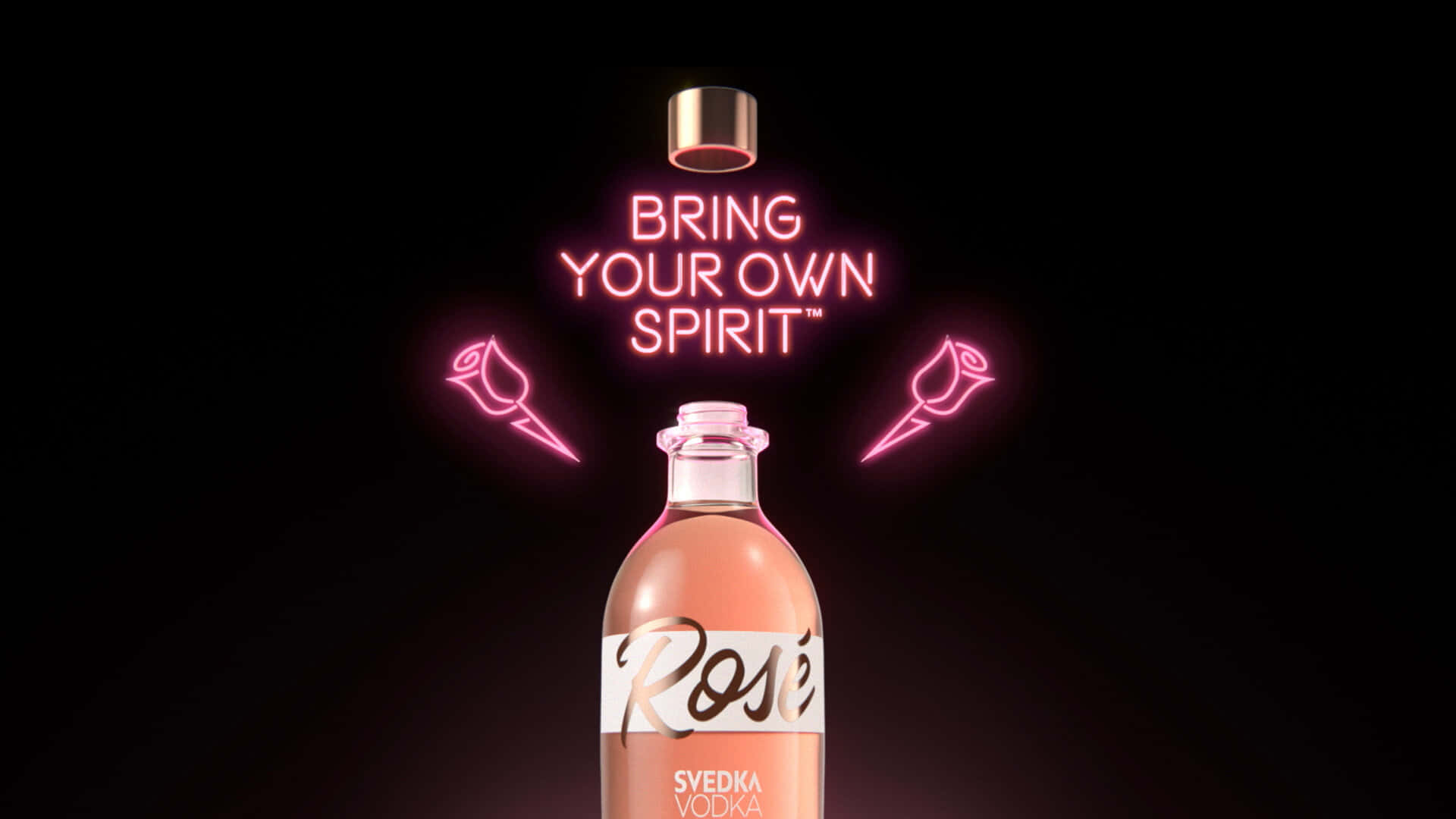 Elegant Svedka Flavored Vodka Rose In Open Bottle