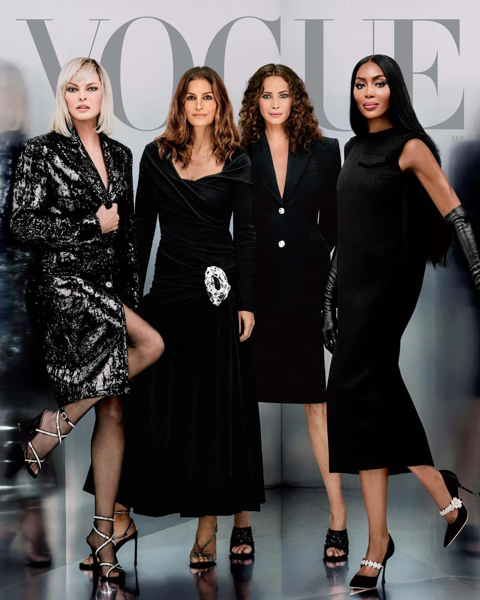 Elegant Vogue Cover Models Background