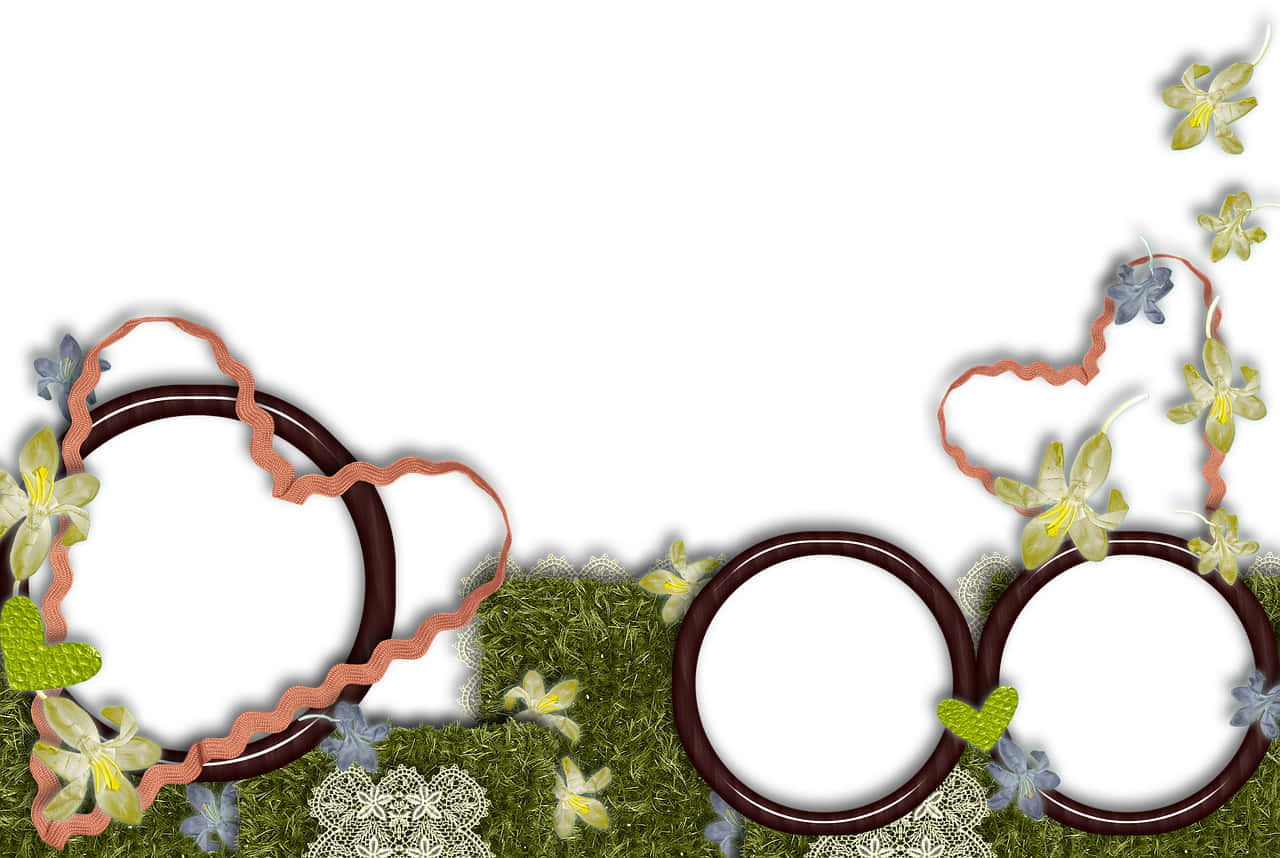 Elegant Wedding Frame With Floral Accents Background