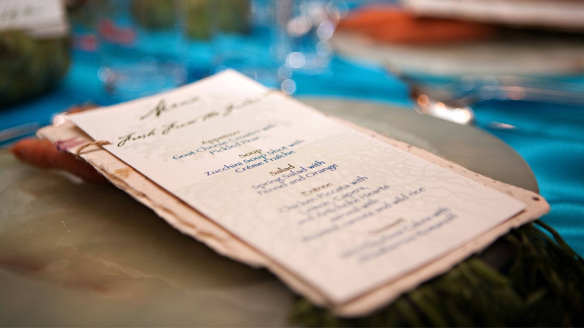 Elegant Wedding Menu Display