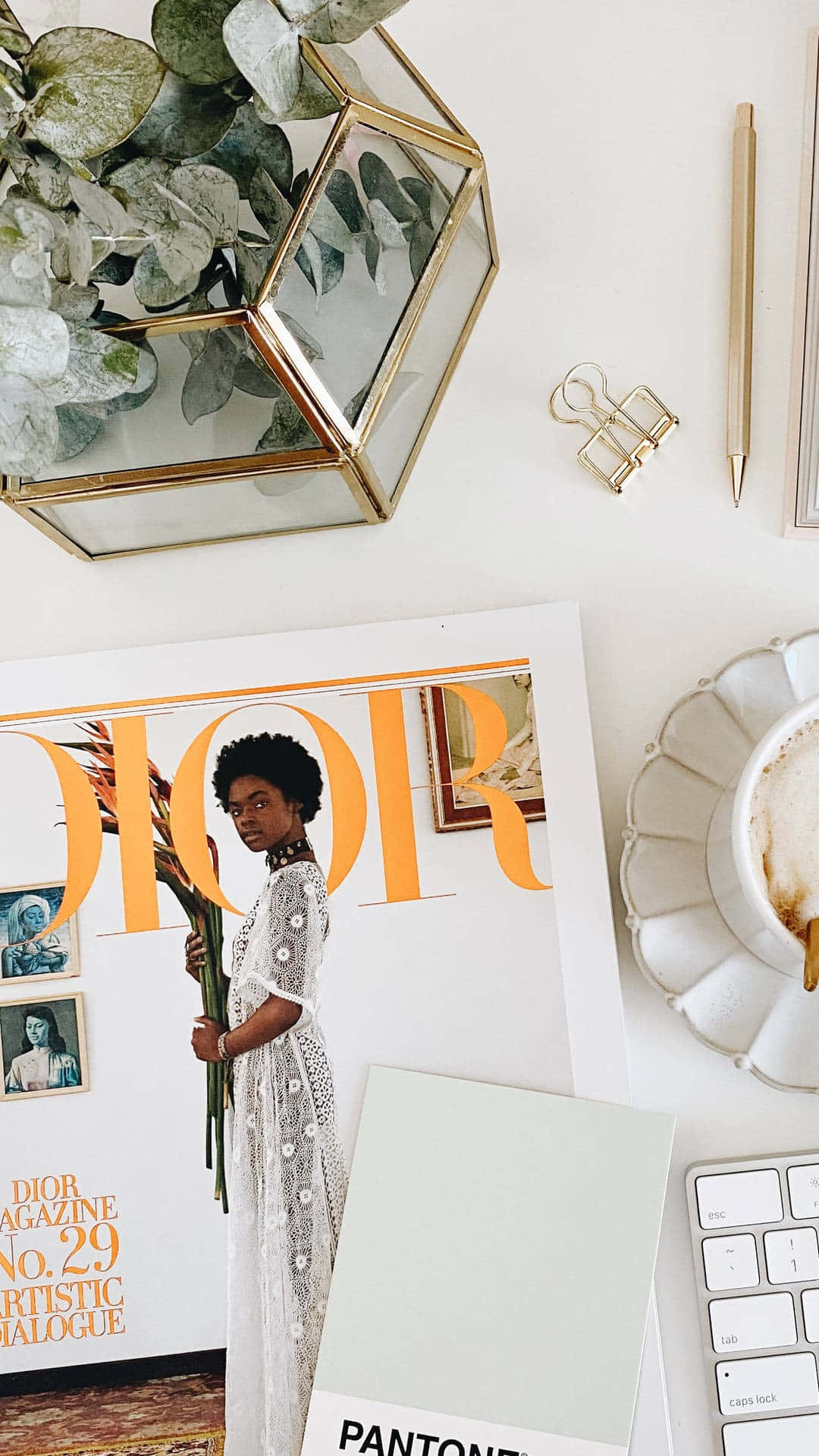 Elegant Workspacewith Dior Magazine