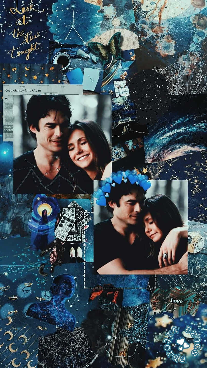 Elena And Damon The Vampire Diaries Iphone Background