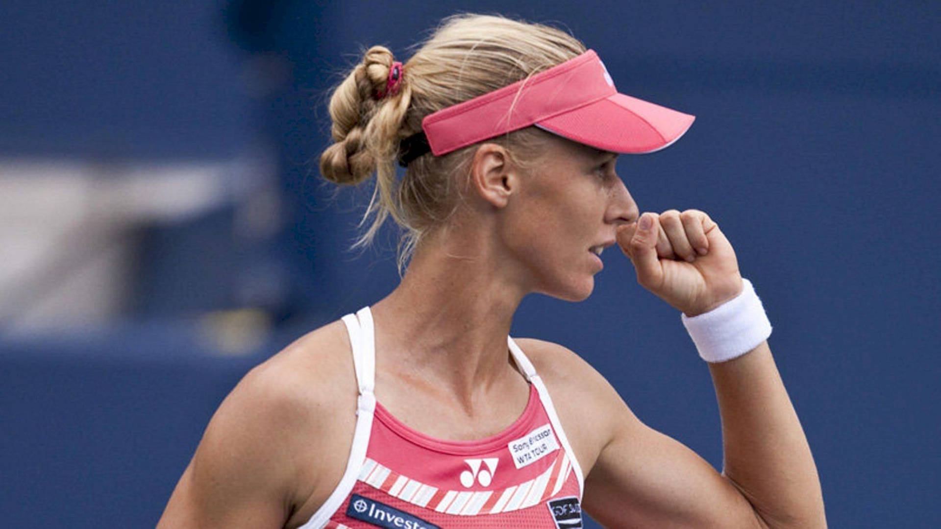 Elena Dementieva Celebrating A Victory With A Fist Pump