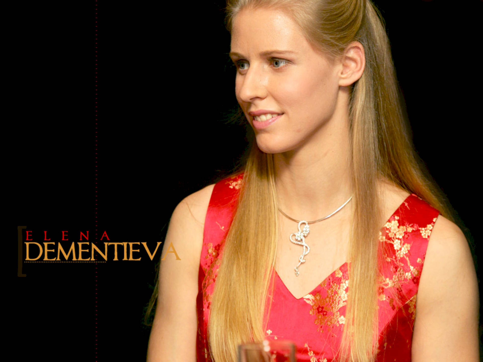 Elena Dementieva Red Beautiful Dress