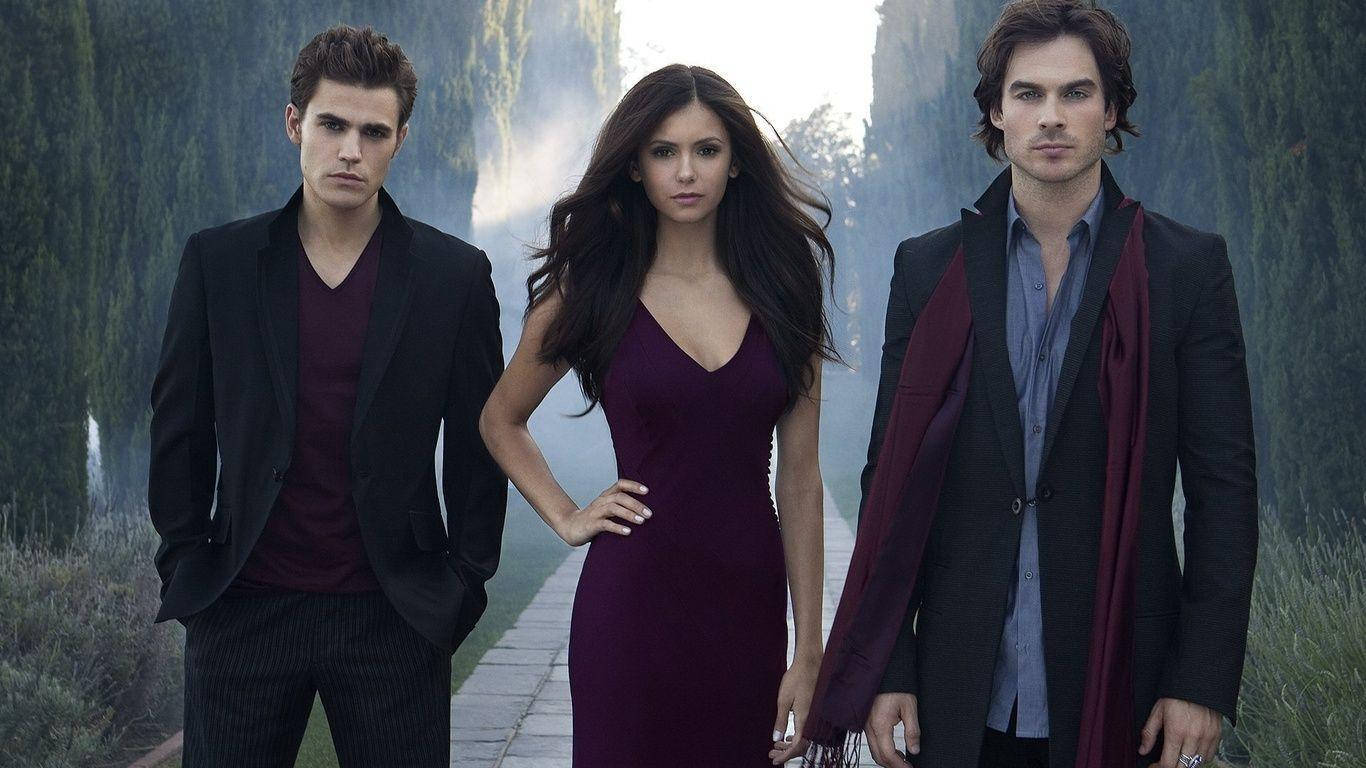 Elena, Stefan And Damon Salvatore Background