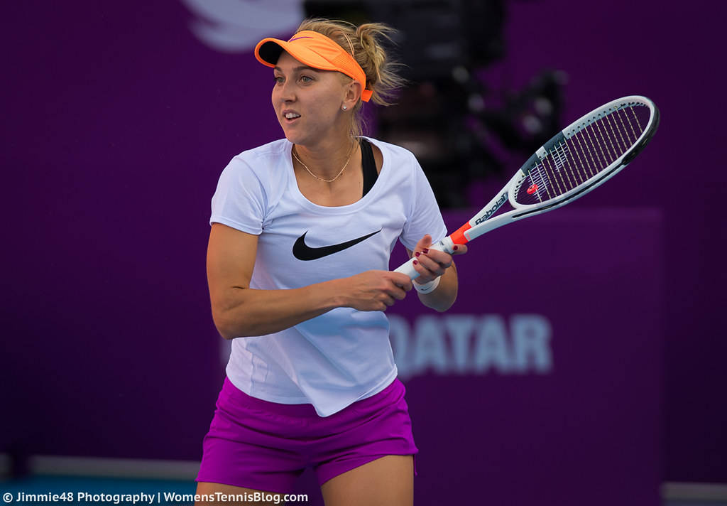 Elena Vesnina In Action Background