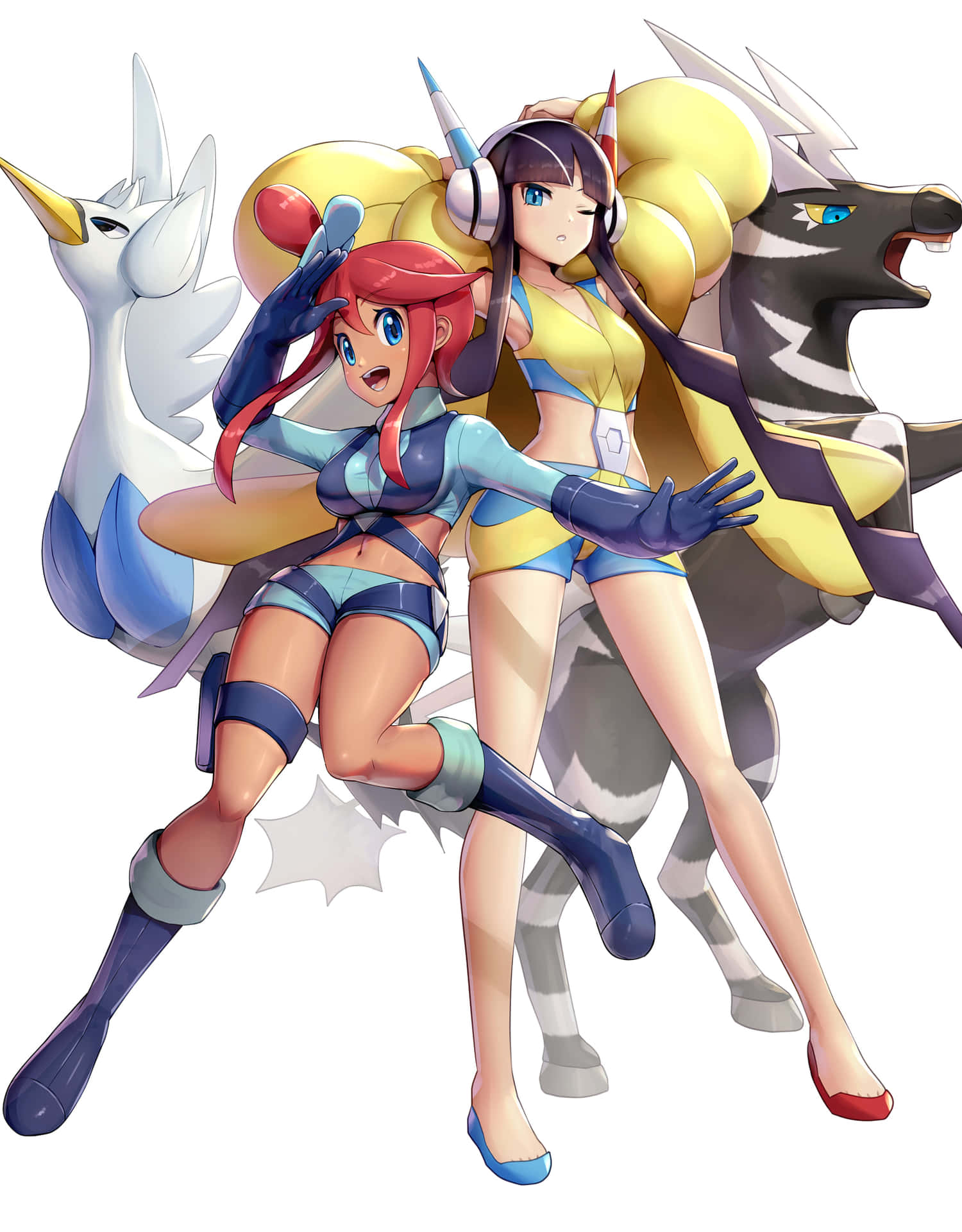 Elesa And Zebstrika X Skyla And Swanna Background