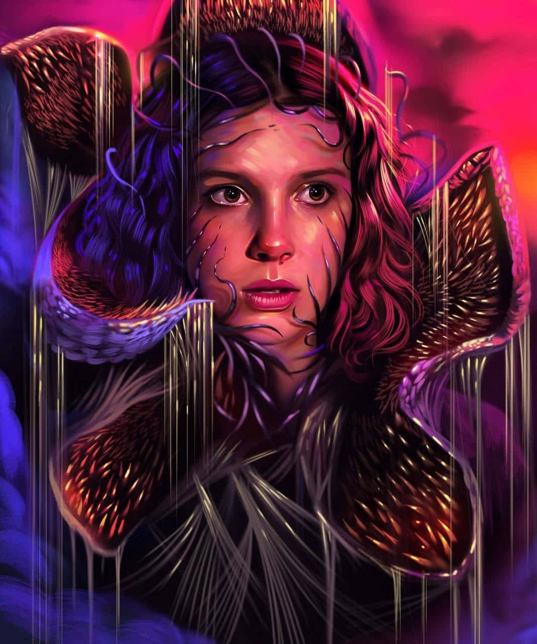Eleven Inside Demogorgon Stranger Things Background