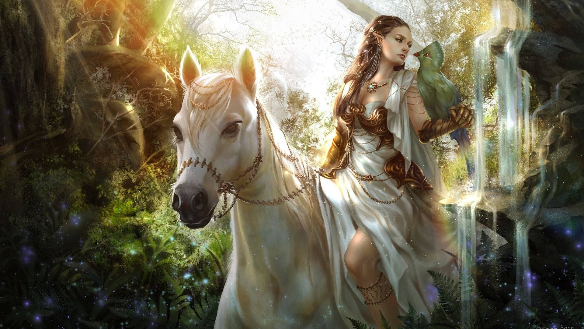 Elf Lady On White Horse