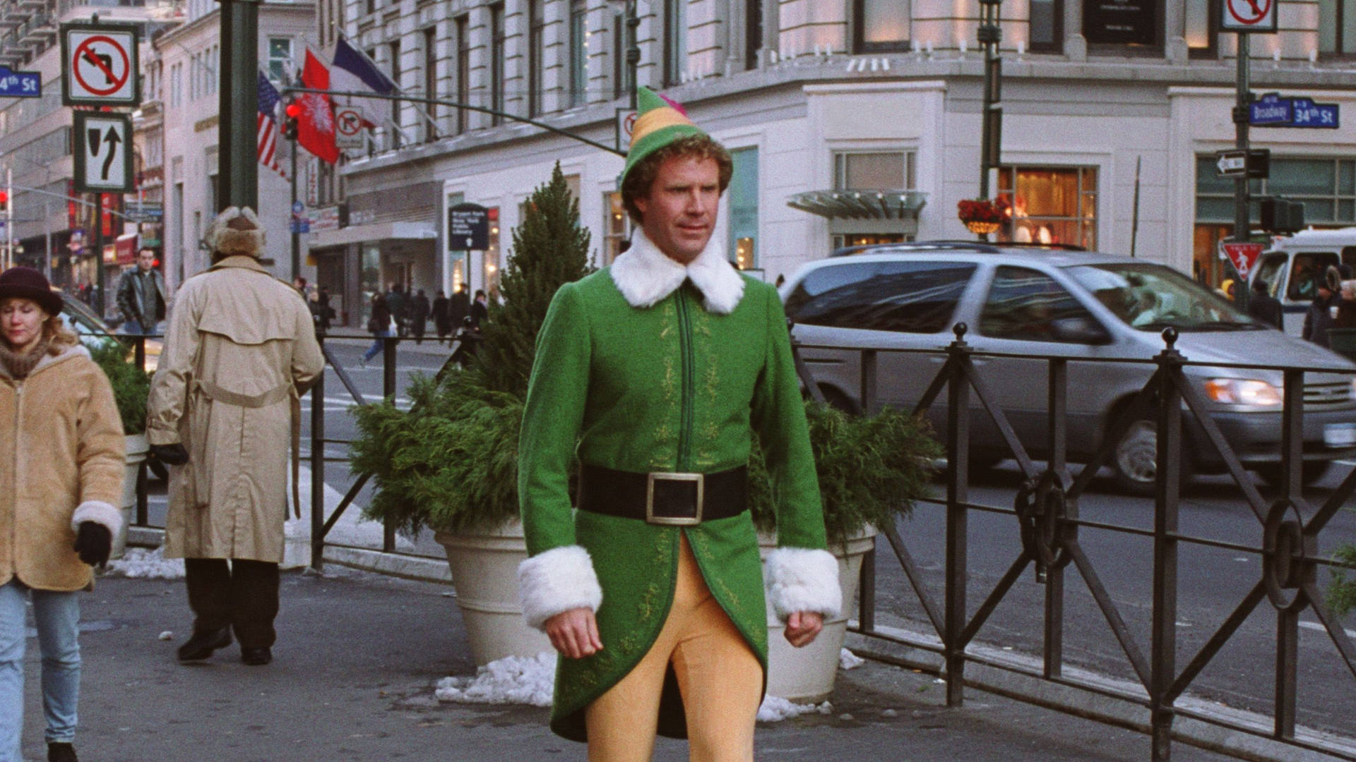 Elf Movie Lost In New York Background