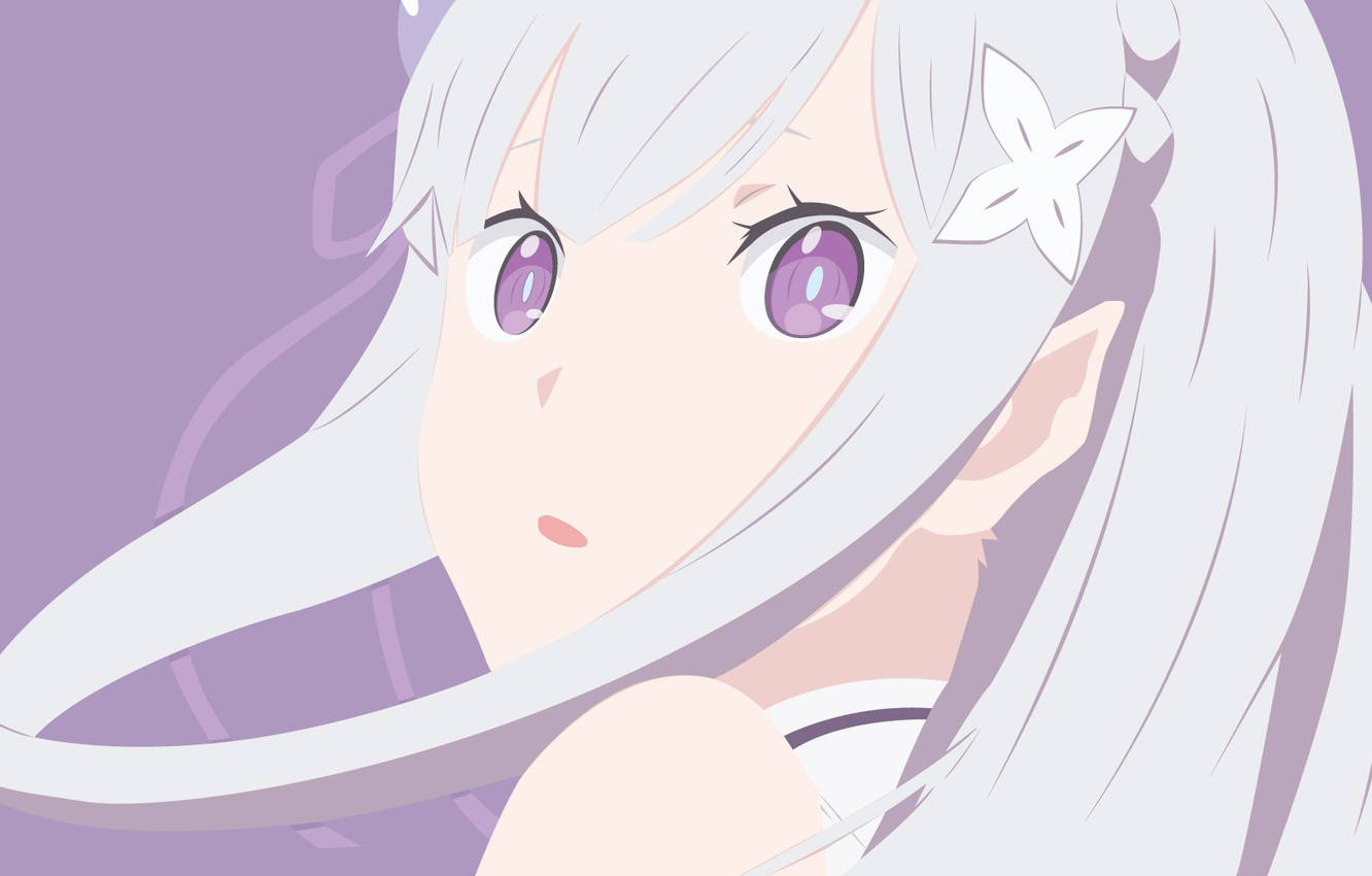 Elf With Silver Hair Emilia Background