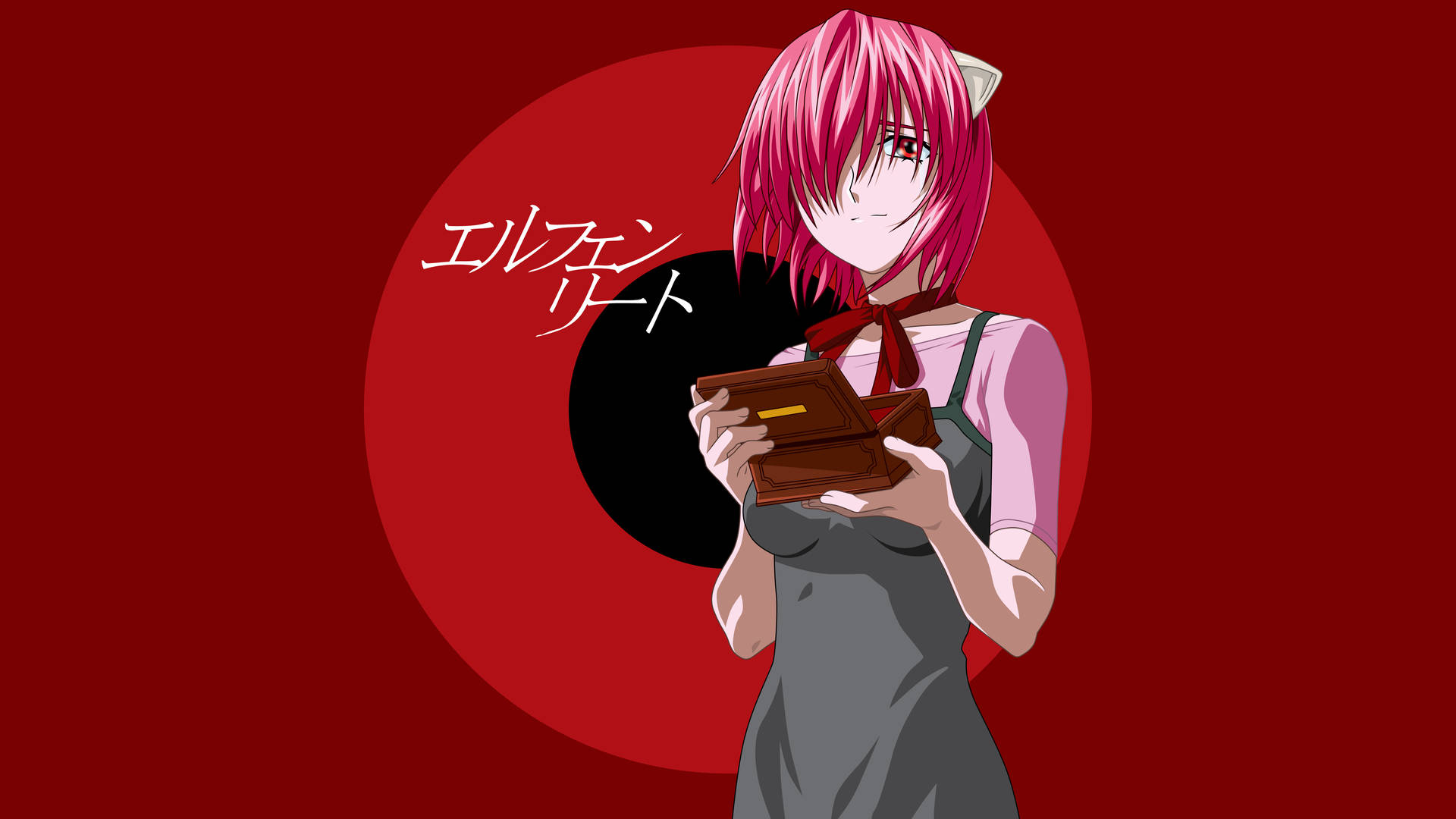 Elfen Lied Lucy Holding A Box Background