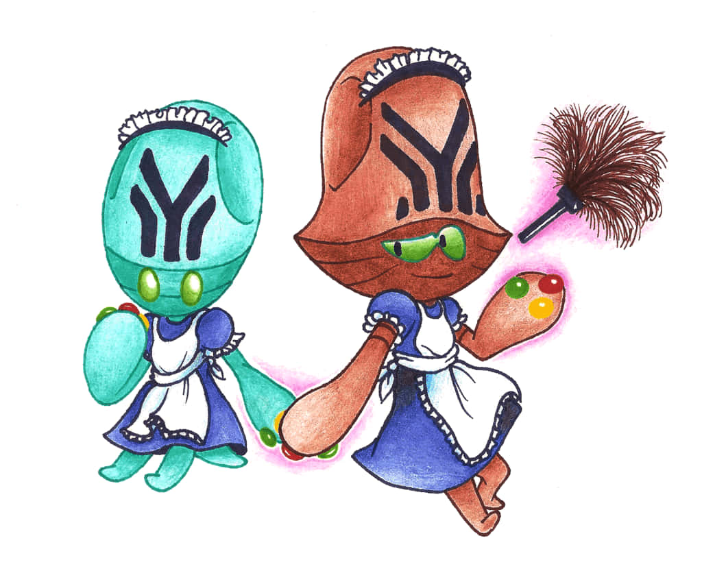 Elgyem And Beheeyem Dressed As Women