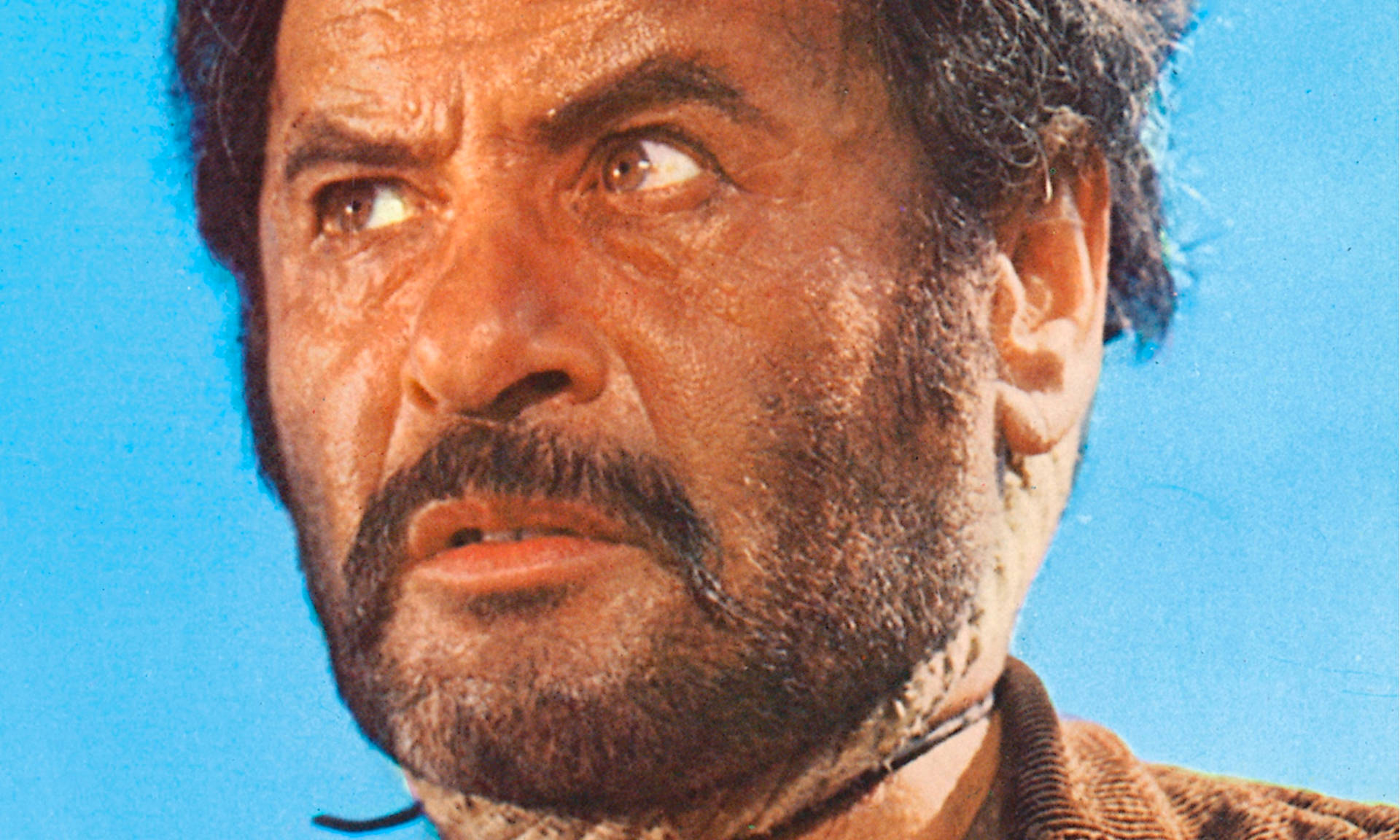 Eli Wallach On Sky Blue Background