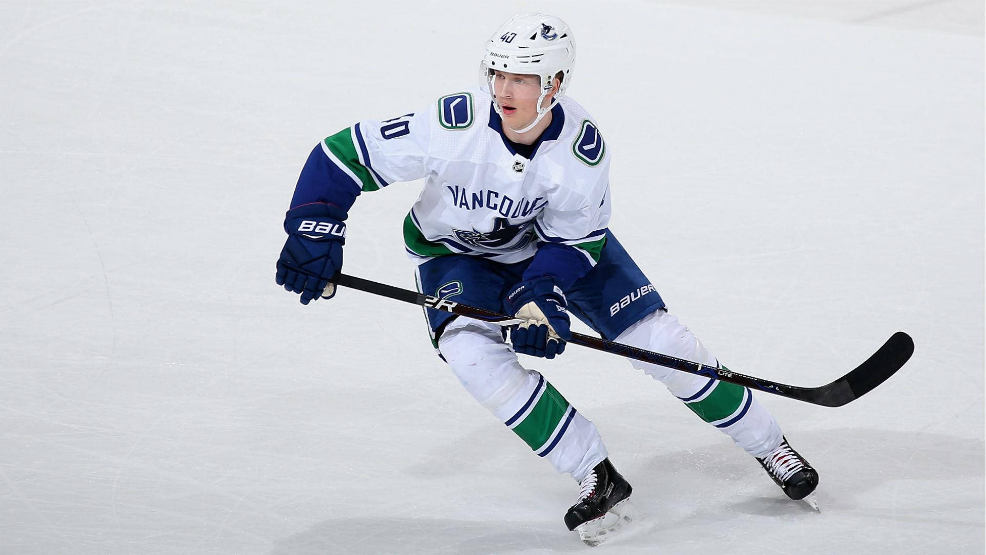 Elias Pettersson, A Canadian Nhl Player, In Full Gear