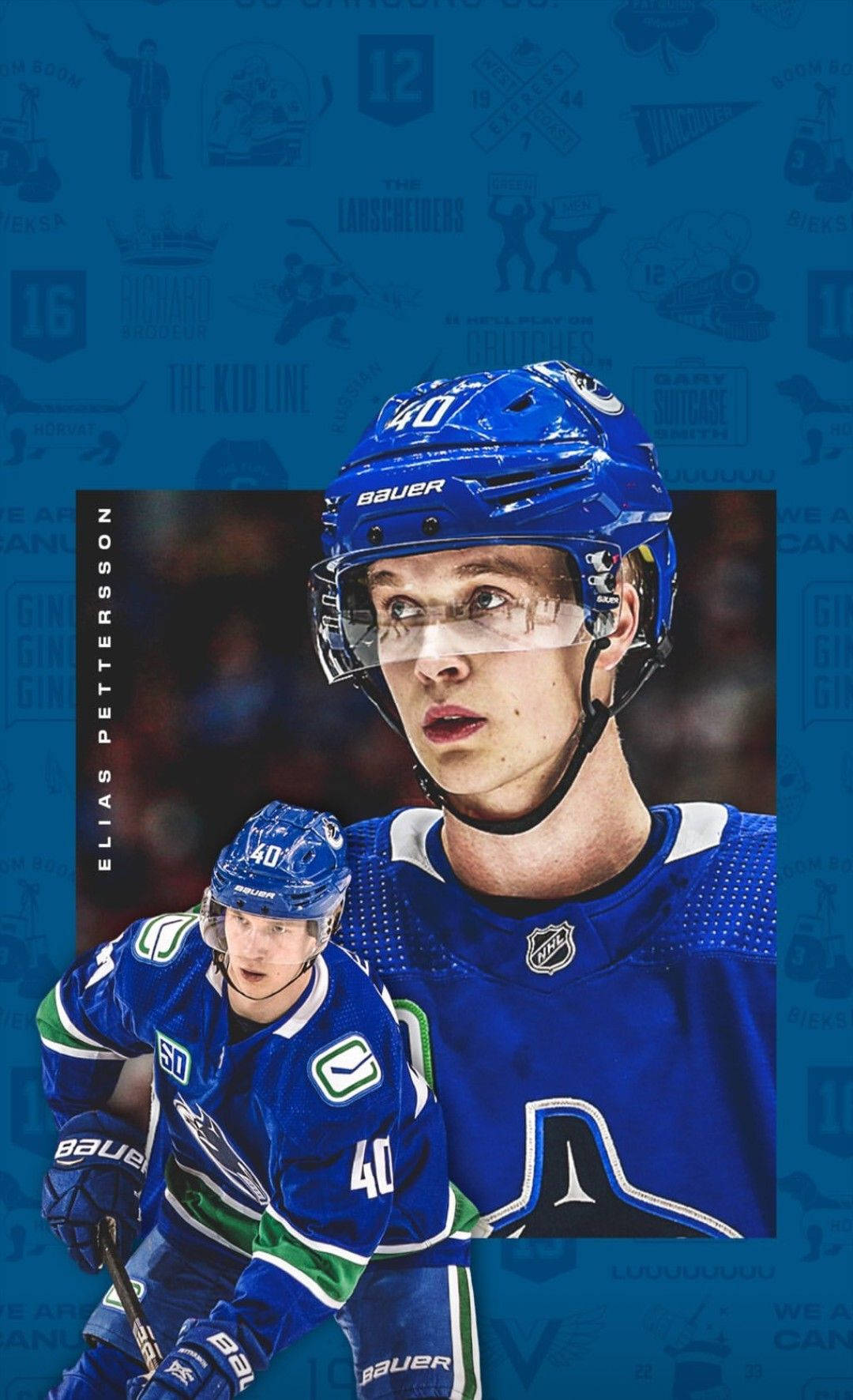 Elias Pettersson Dark Blue Aesthetic Illustration Background