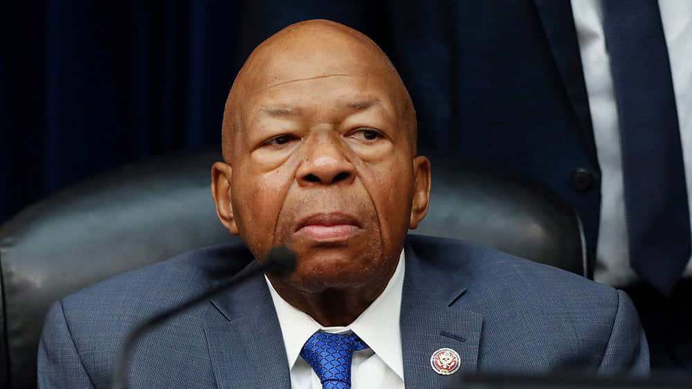 Elijah Cummings Delivering Address With Microphone Background
