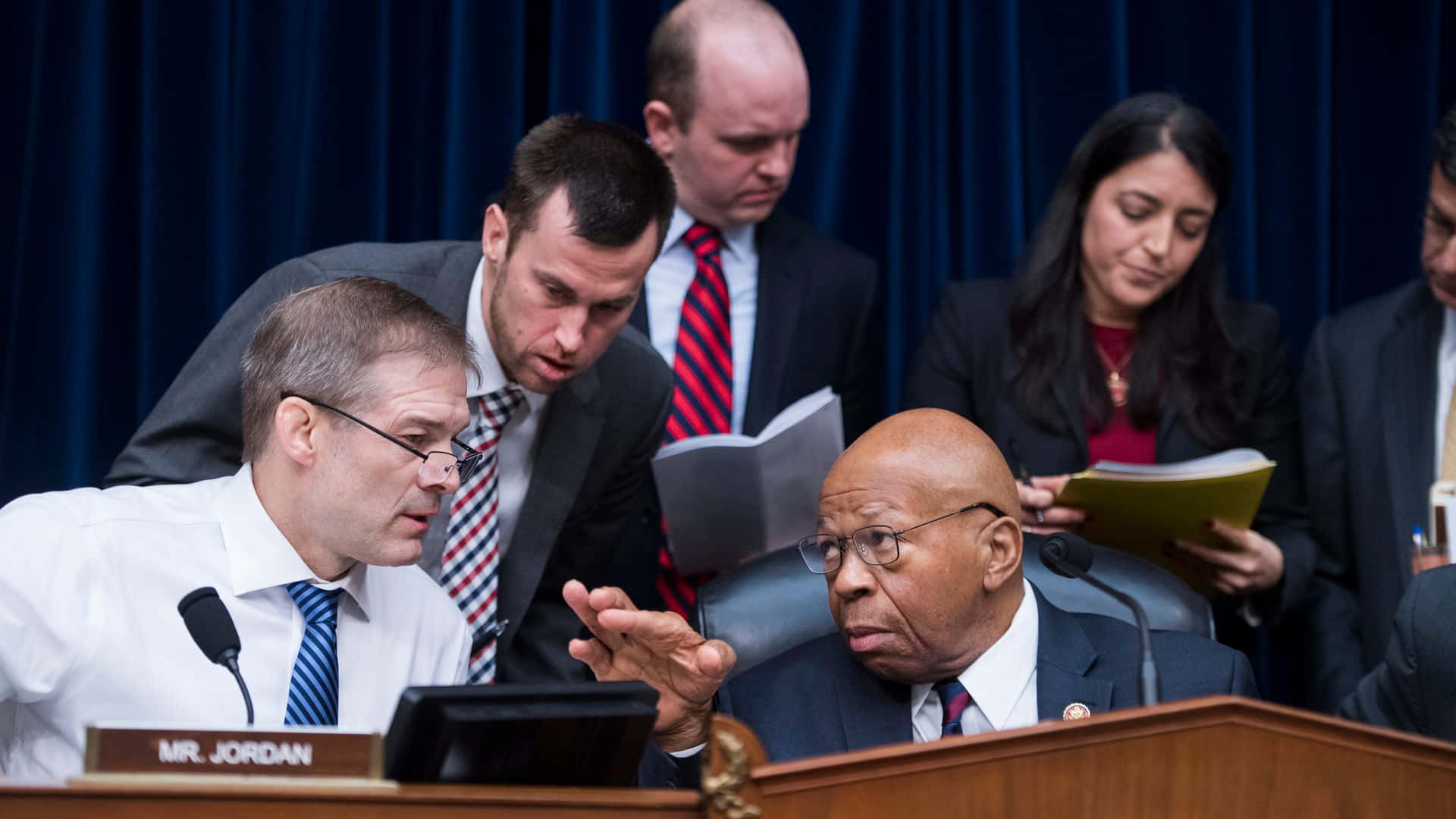 Elijah Cummings In A Busy Conference Background