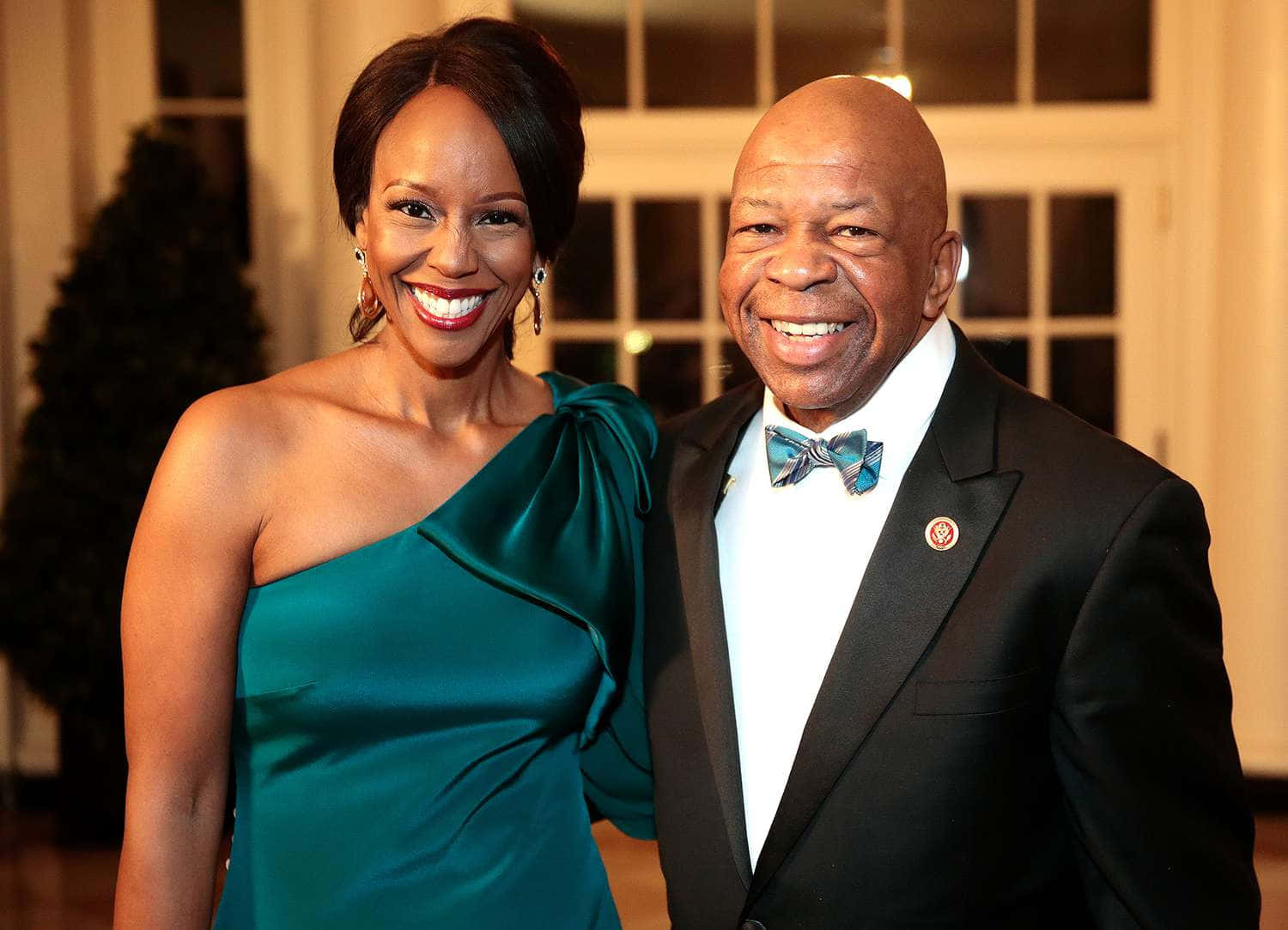 Elijah Cummings In A Tuxedo With His Wife Background