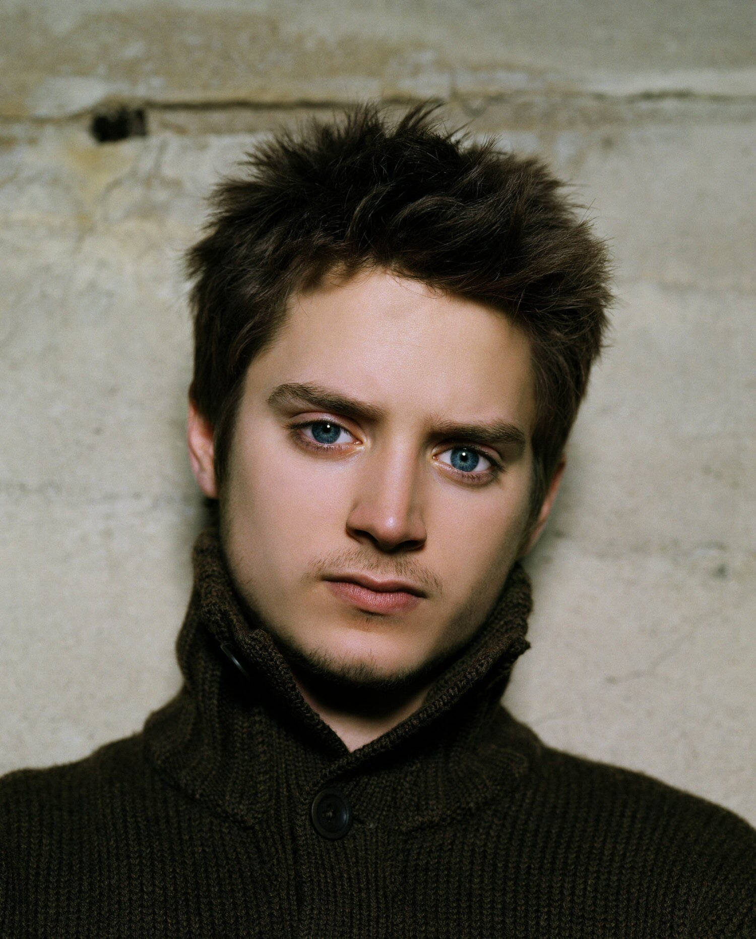 Elijah Wood In Black Knitted Turtle Neck Sweater Background
