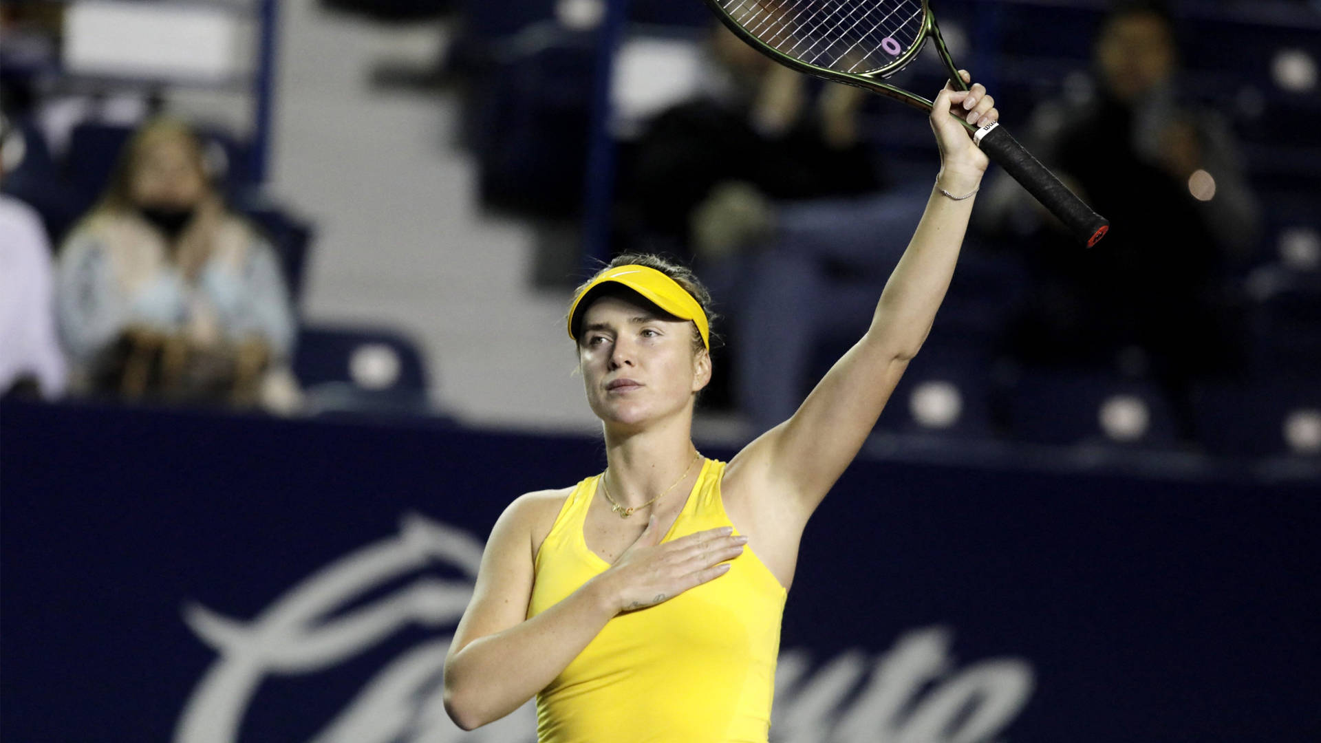 Elina Svitolina Celebrating Victorious Match Moment