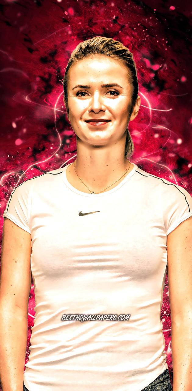 Elina Svitolina Glowing Red Nike Background