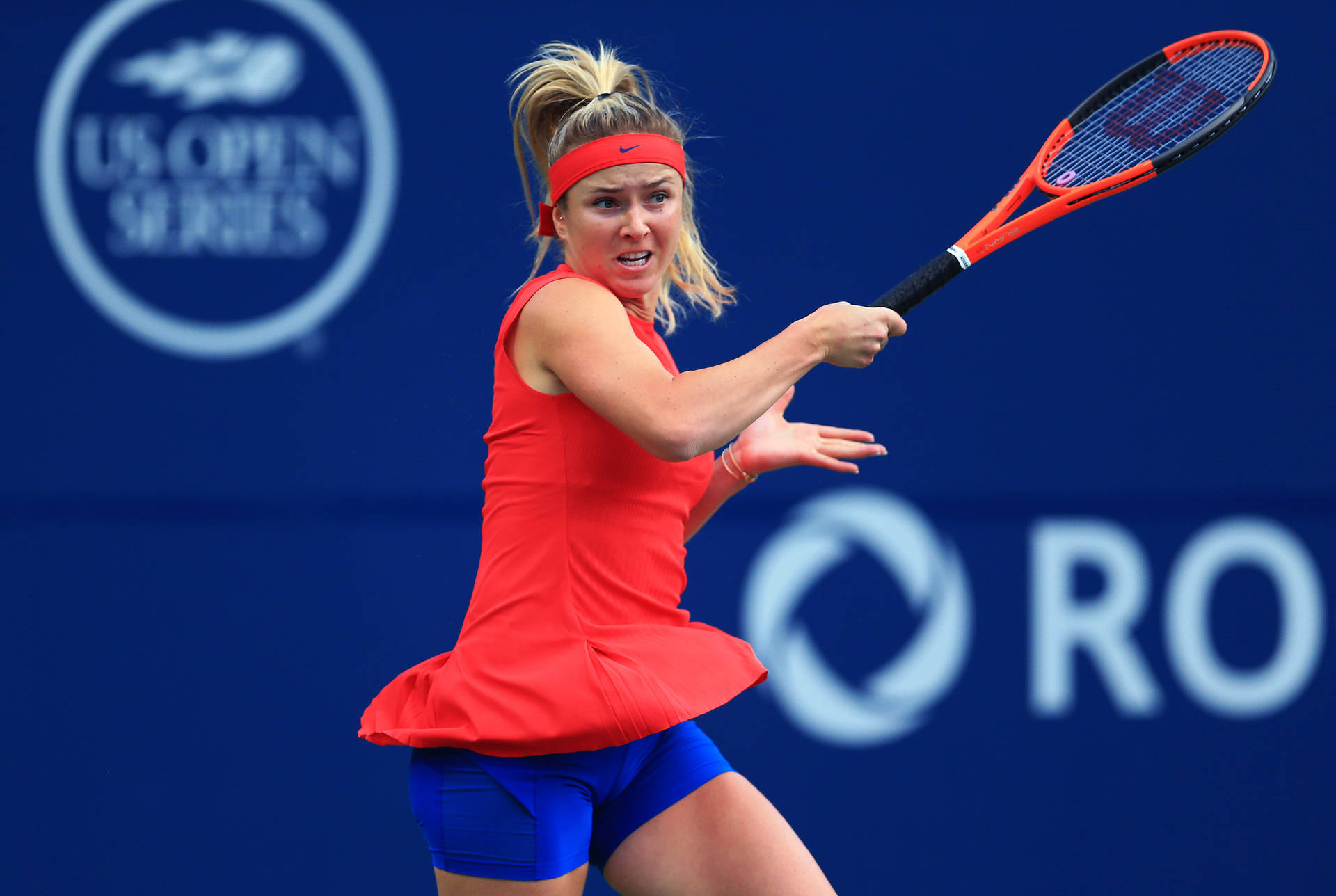 Elina Svitolina In A Red Dress Background