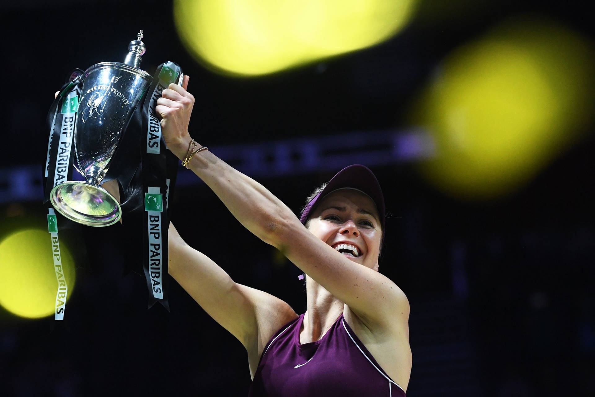 Elina Svitolina Raising Trophy