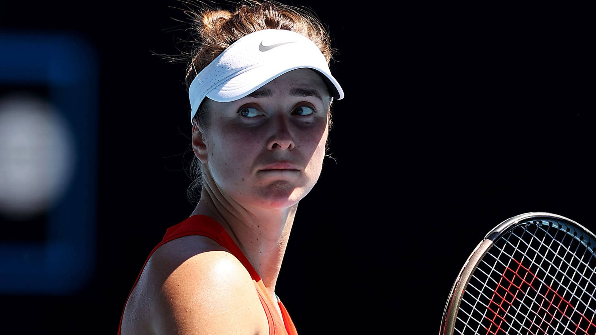 Elina Svitolina Wearing White Sun Visor Background