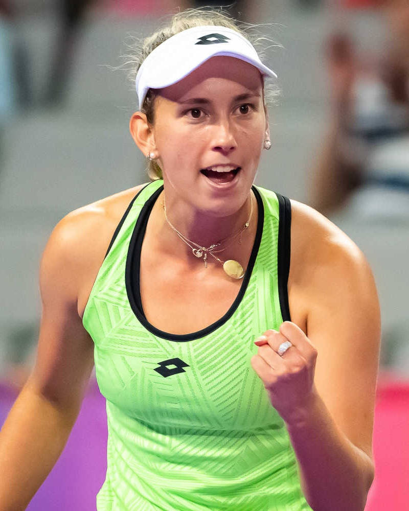 Elise Mertens Proud Celebratory Fist Pump