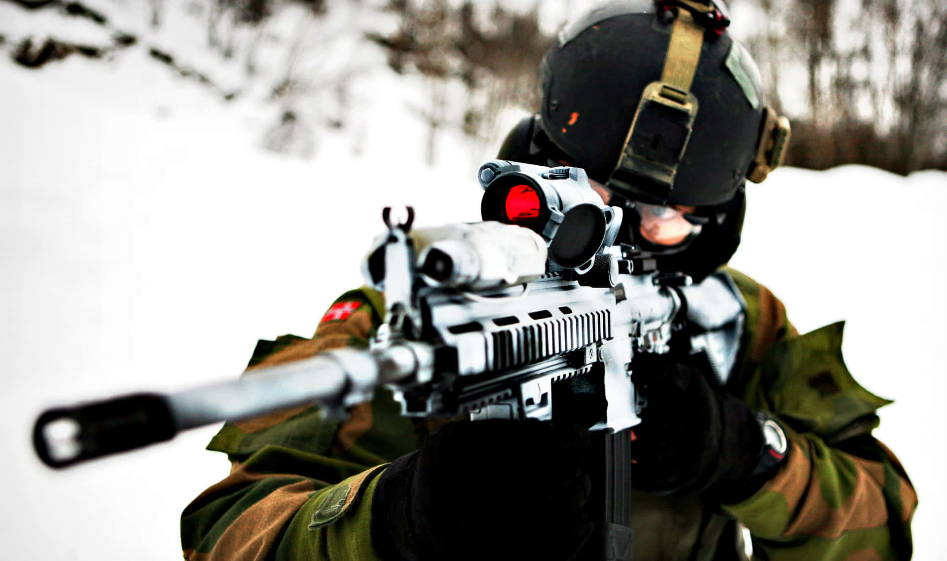 Elite Swat Officers Stage A Raid Background