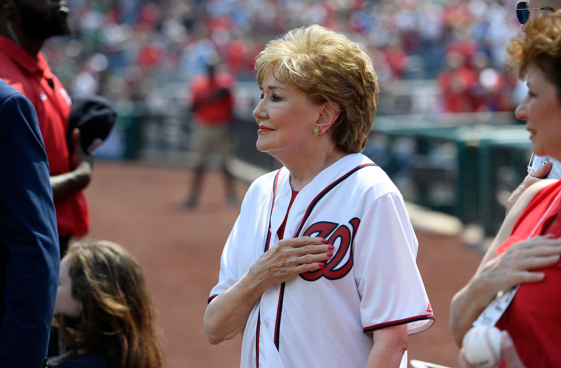 Elizabeth Dole In Sports Field Background