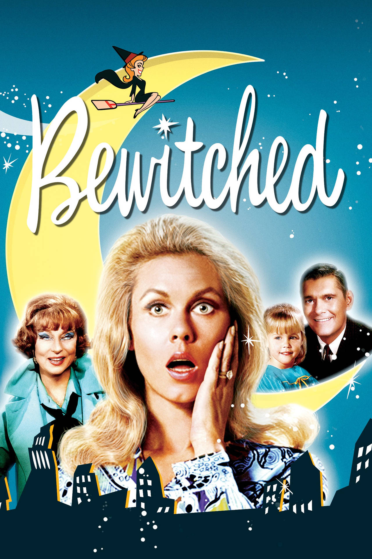 Elizabeth Montgomery On Bewitched Poster Background