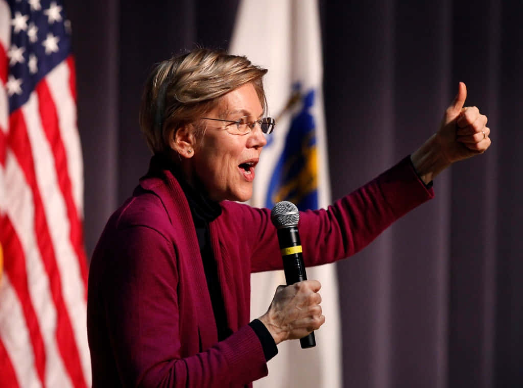 Elizabeth Warren Giving Thumbs Up Background