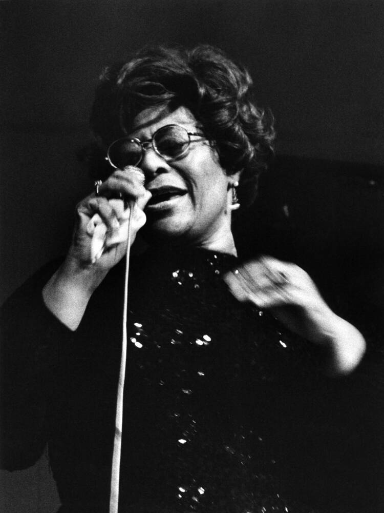 Ella Fitzgerald In Glasses Background