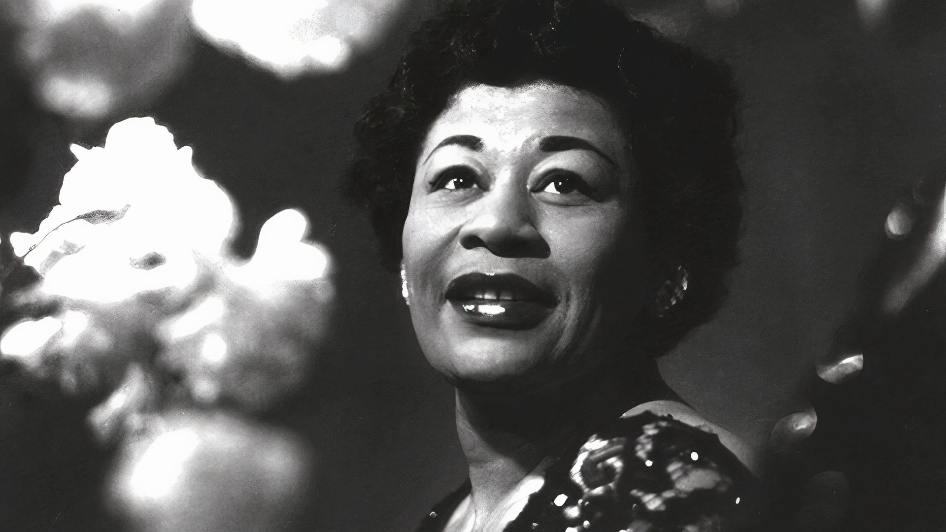 Ella Fitzgerald Looking Away Background