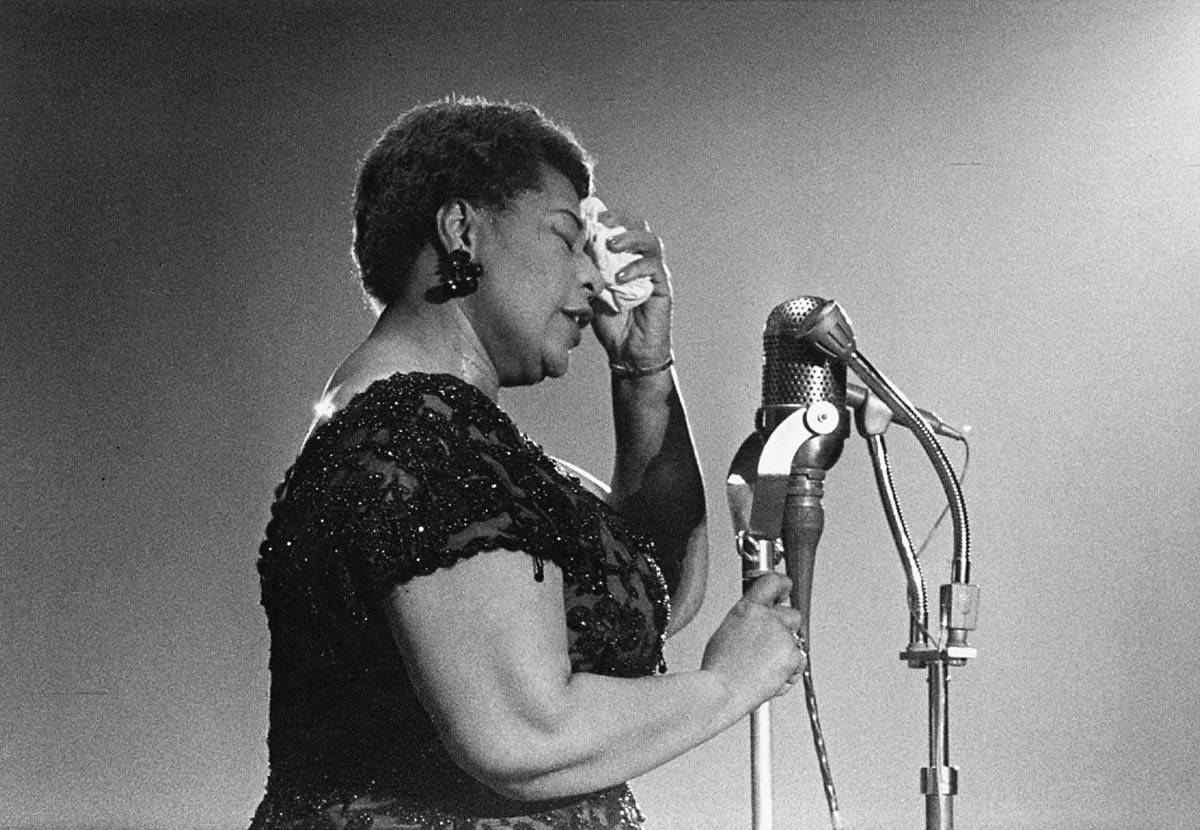 Ella Fitzgerald Performing Side View Background