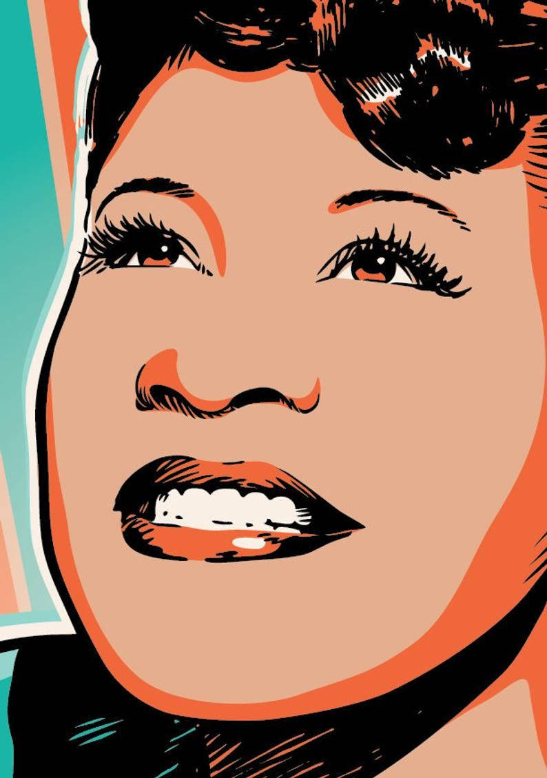 Ella Fitzgerald Pop Art Background