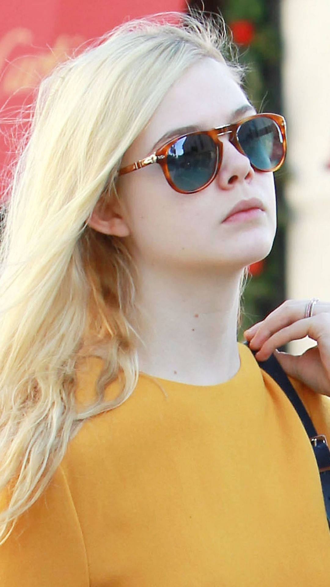 Elle Fanning In Cool Shades Background