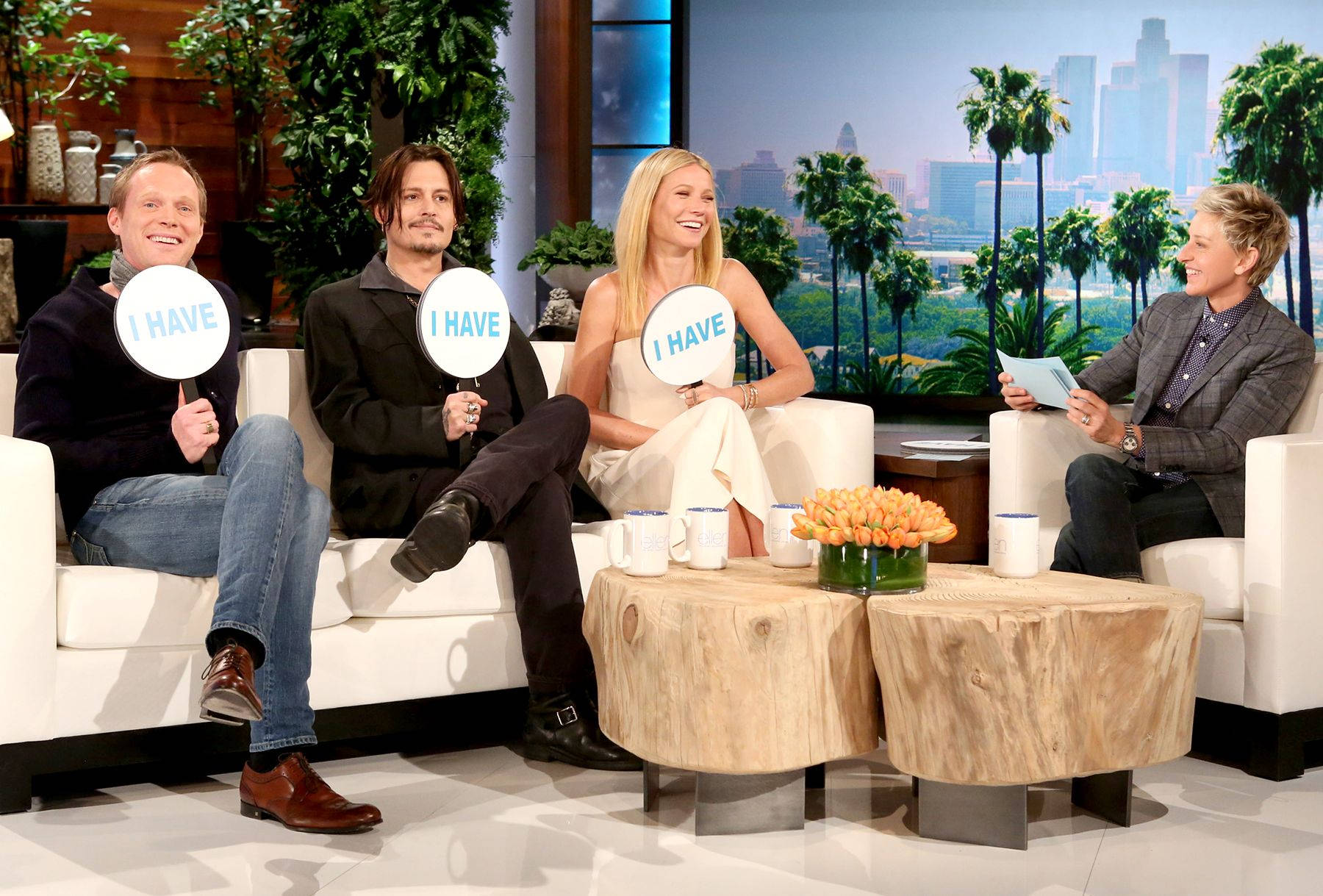 Ellen Degeneres Hosting Mortdecai Cast On The Ellen Show Background