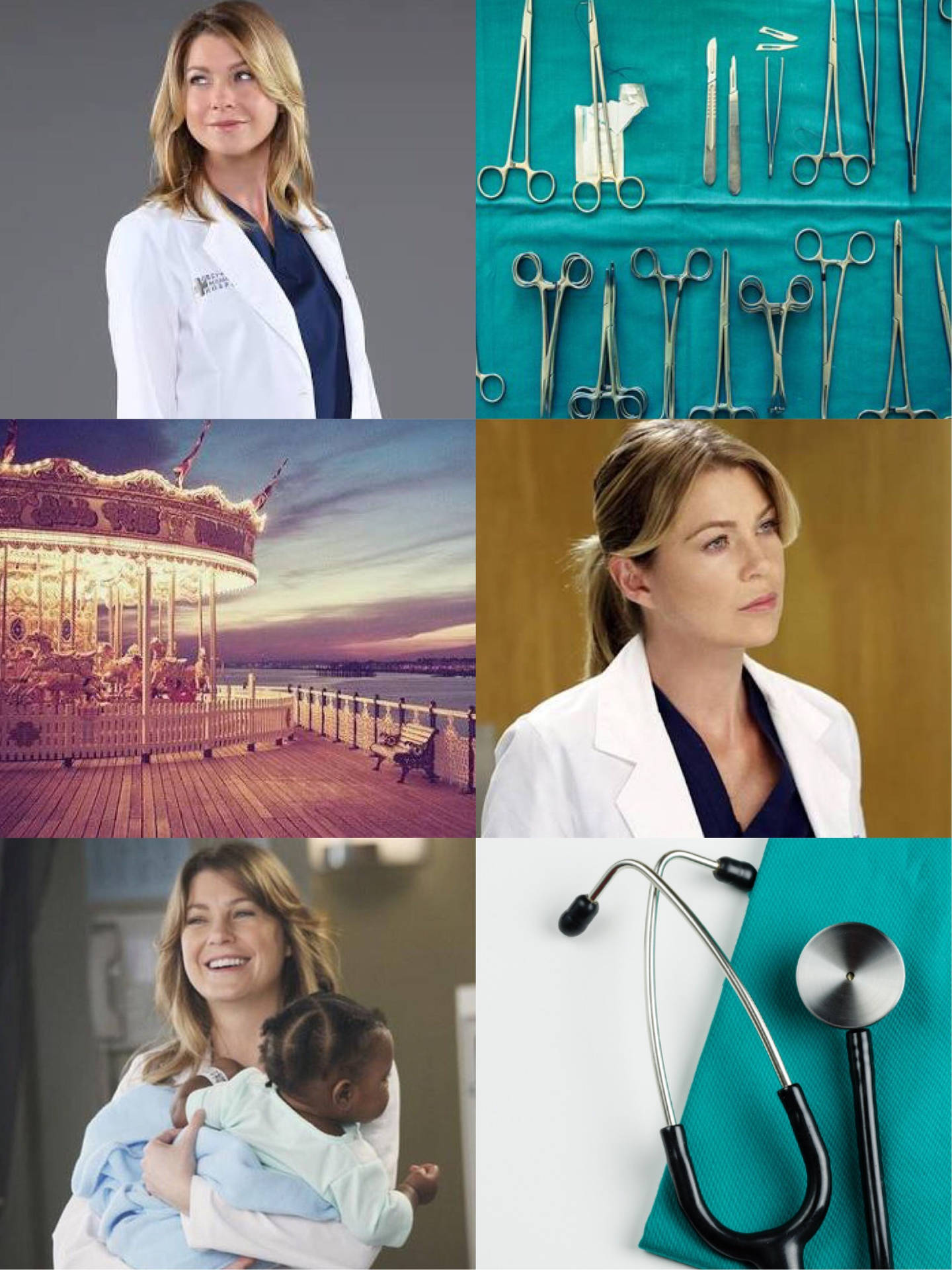 Ellen Pompeo Grey's Anatomy Collage Background