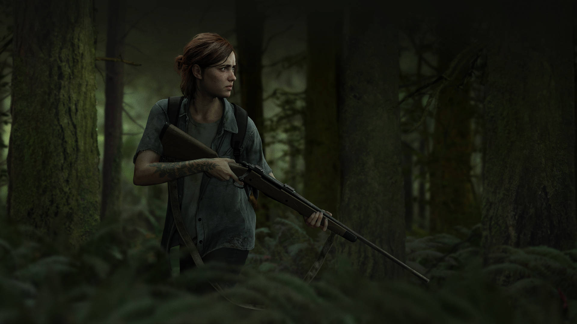 Ellie Aiming With Rifle - The Last Of Us 4k Background