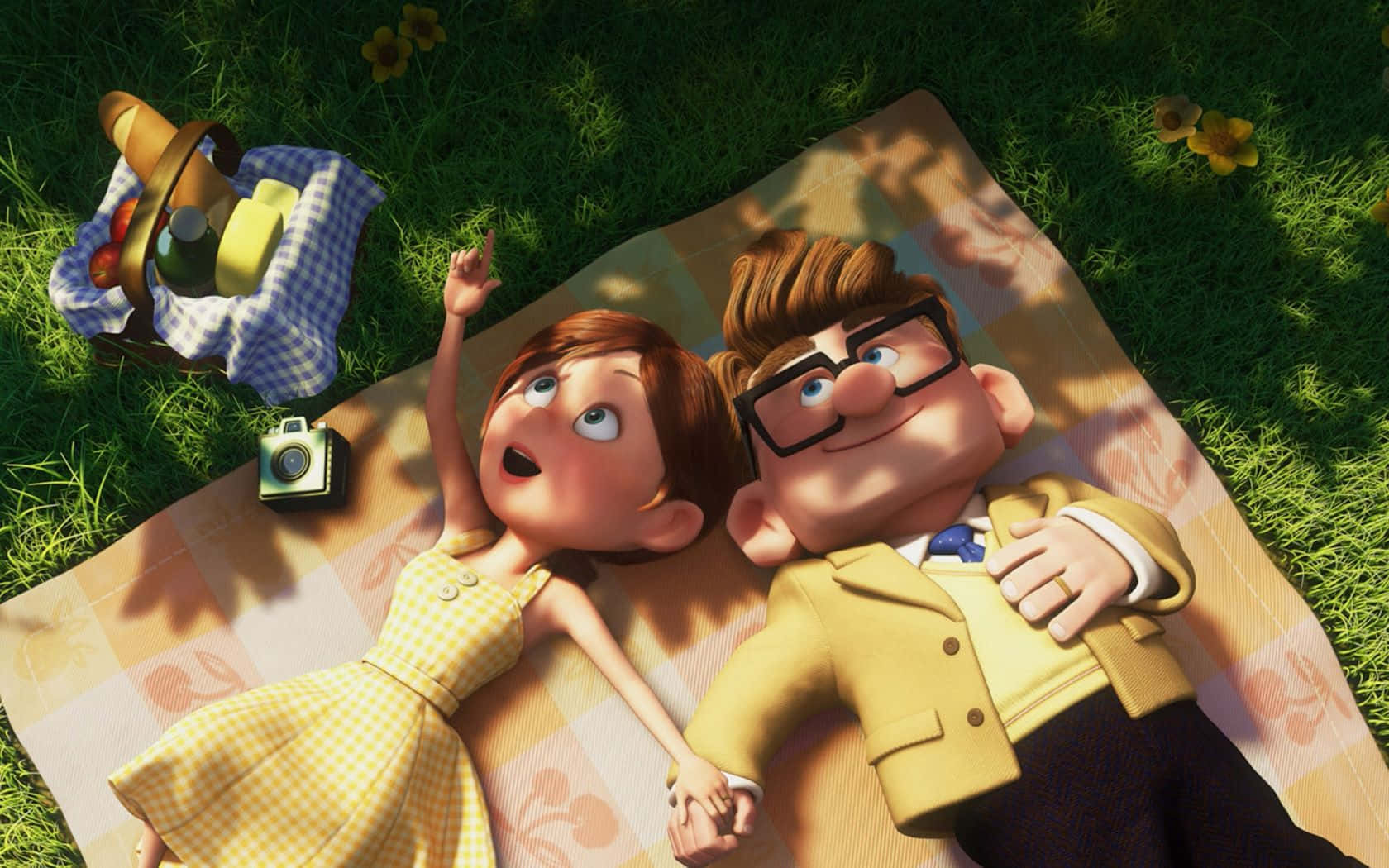 Ellie Laying Down With Carl In Up Movie Background