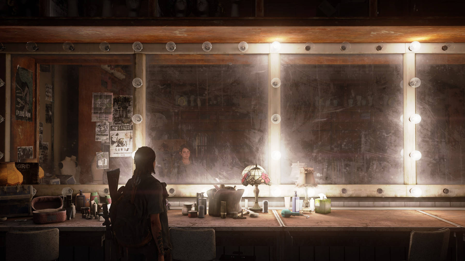 Ellie Looking At Reflection In The Last Of Us 4k Background