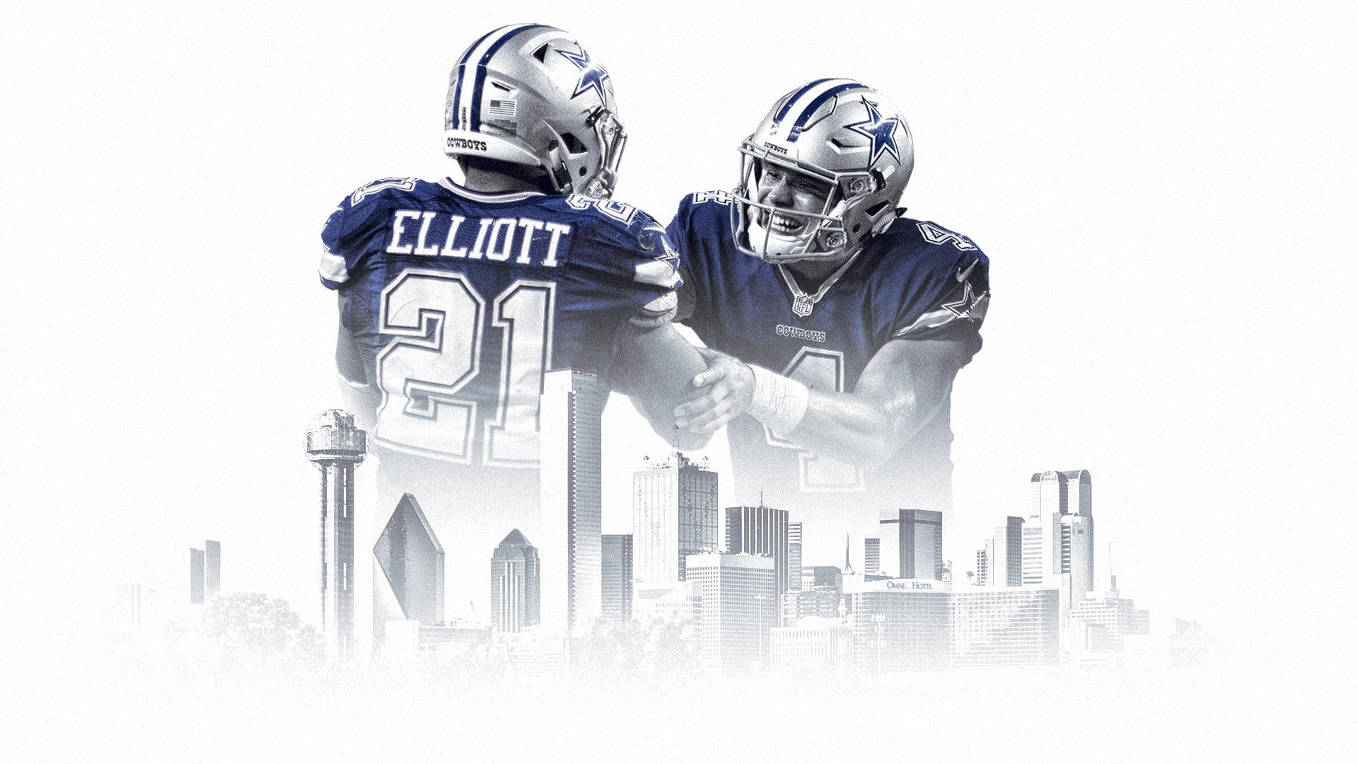 Elliott And Prescott Of Awesome Dallas Cowboys Background