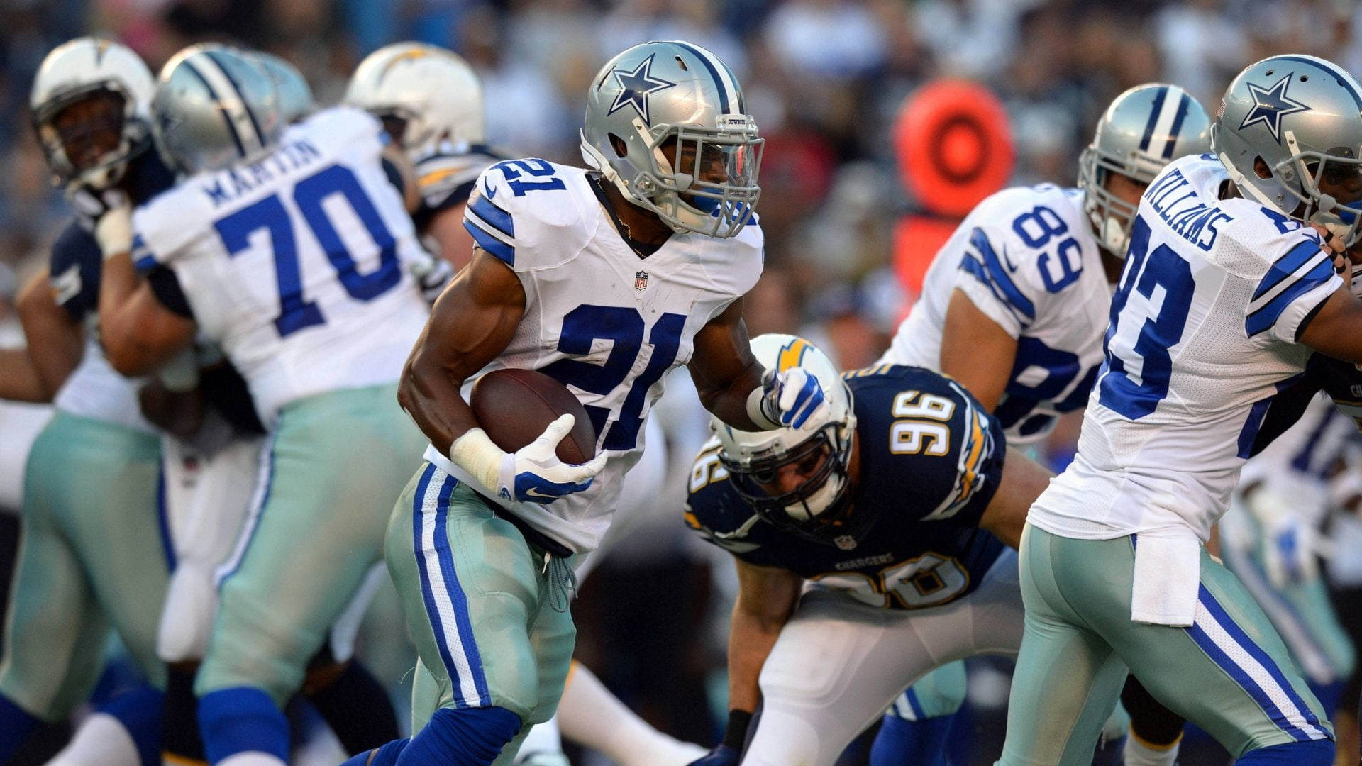 Elliott From Awesome Dallas Cowboys Running Background