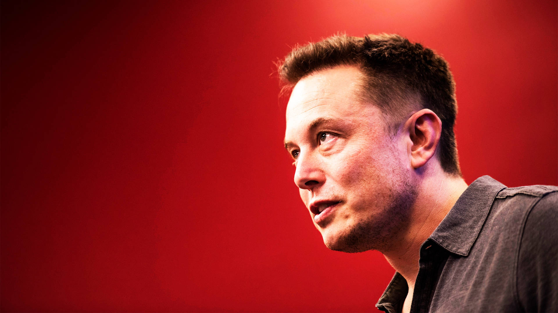 Elon Musk Red Portrait Background
