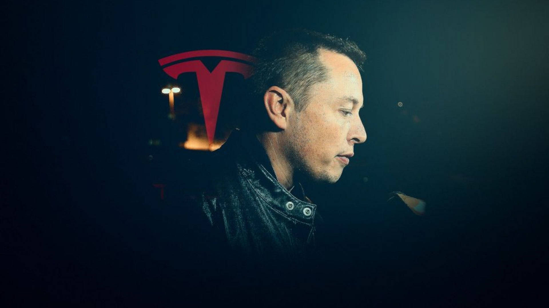 Elon Musk Tesla Dark Portrait Background
