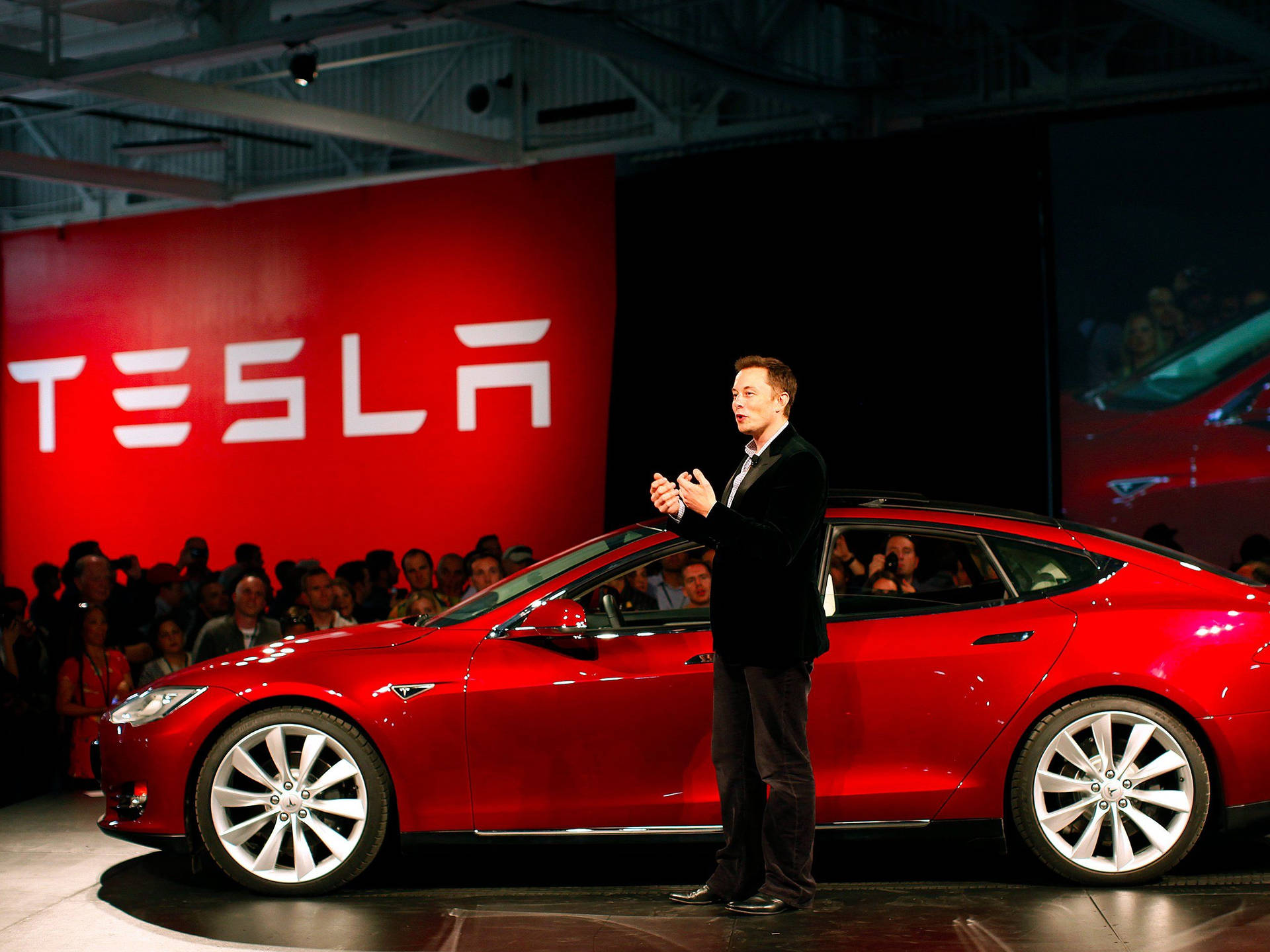 Elon Musk Tesla Model 3 Event Background