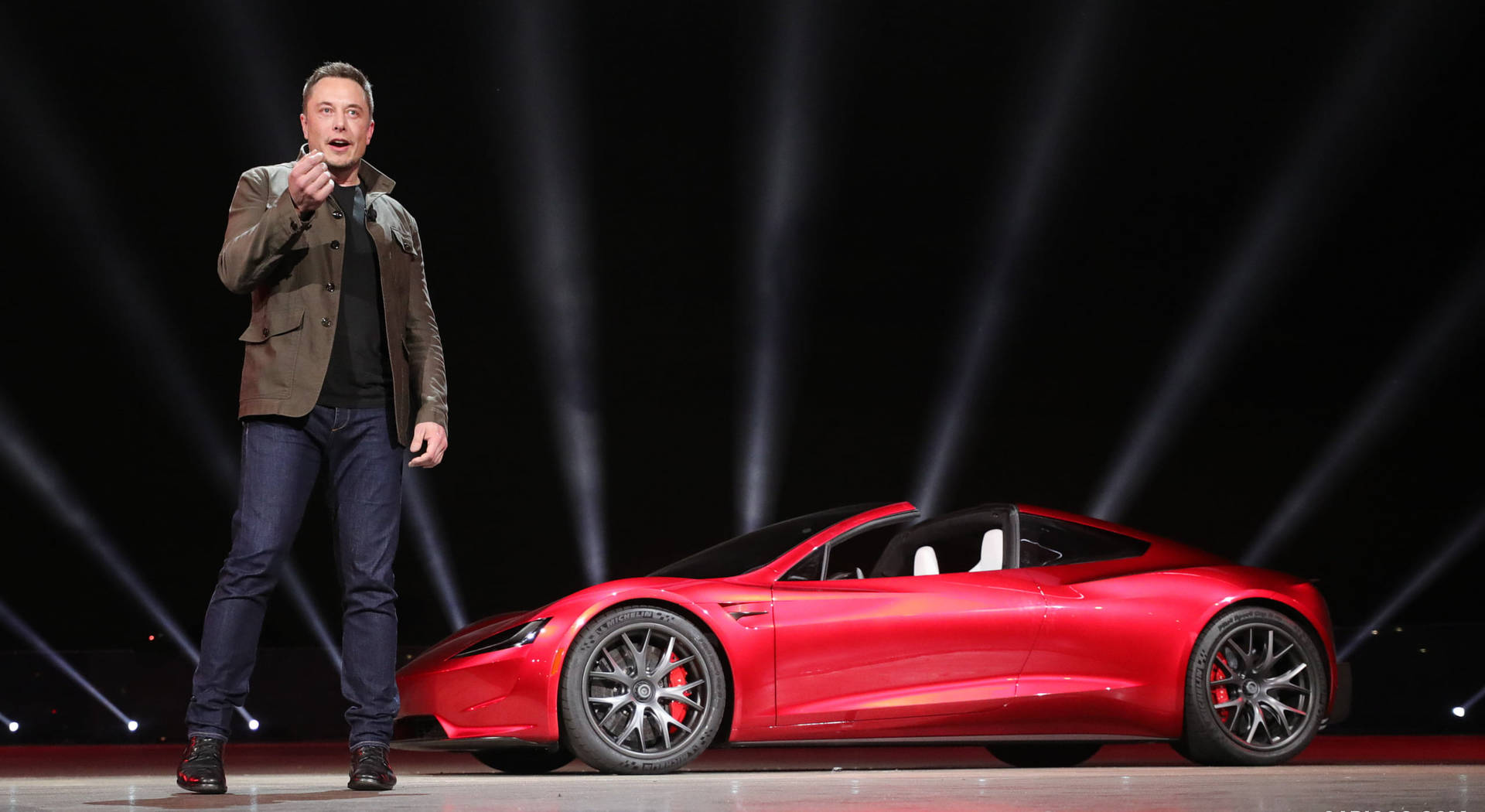 Elon Musk Tesla Roadster Launch 2017 Background